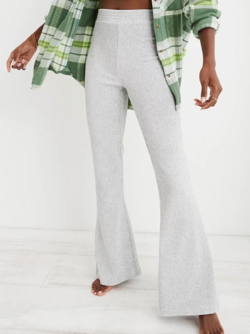 Aerie ribbed flare pants